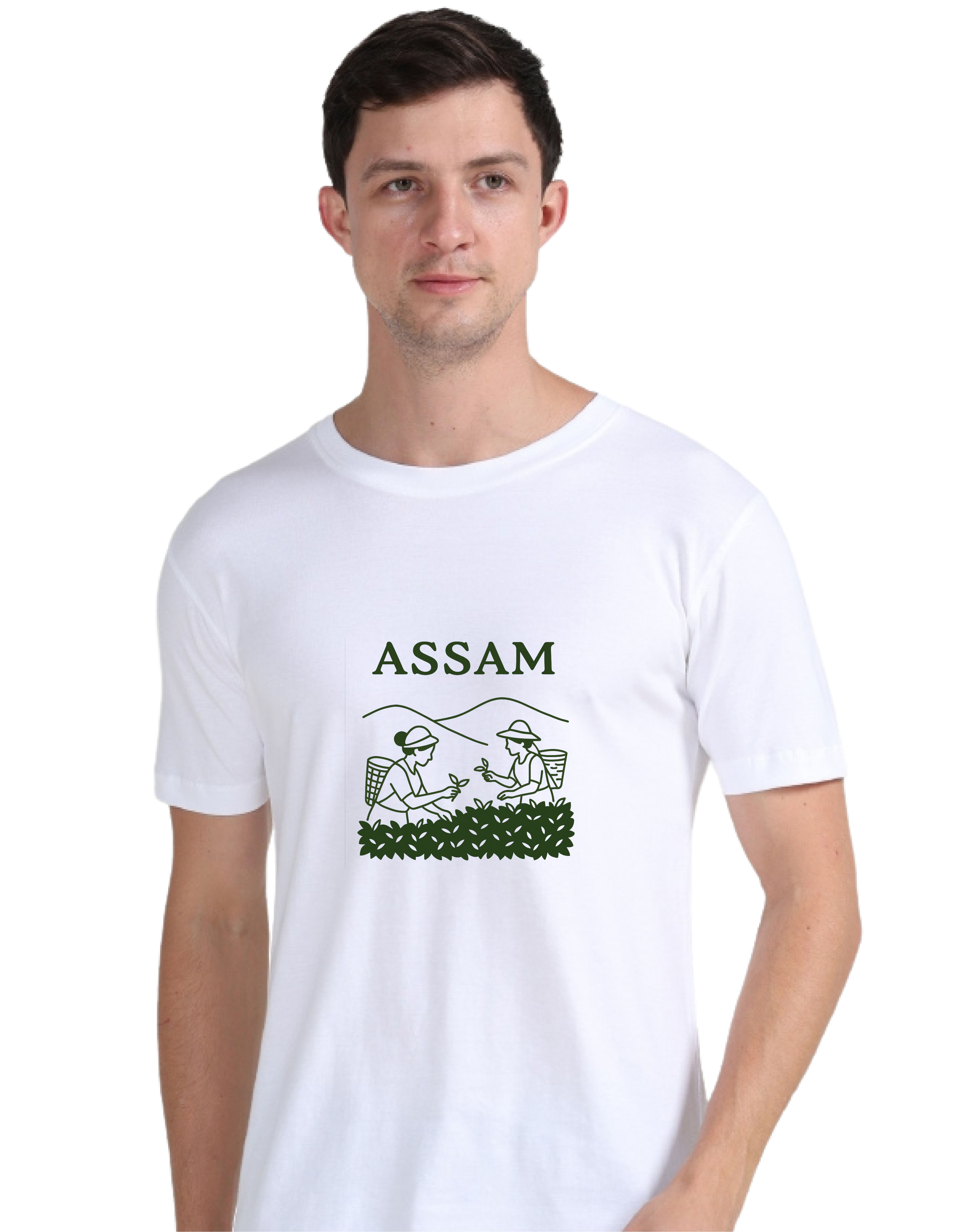 Assam Tea T-shirt front view in premium cotton
