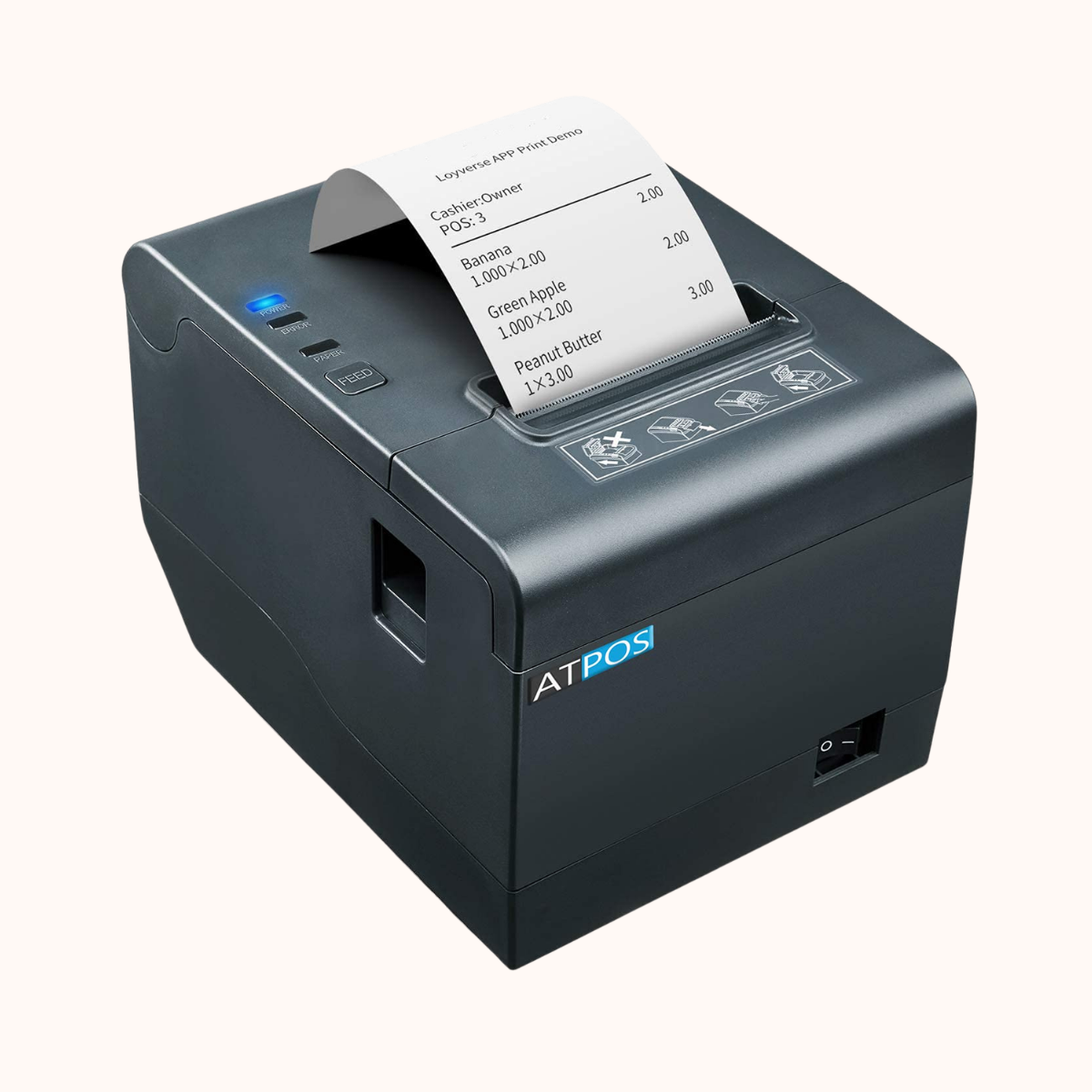 Atpos AT-302 80mm 3 Inch Thermal Receipt Printer | Auto Cutter | USB+LAN