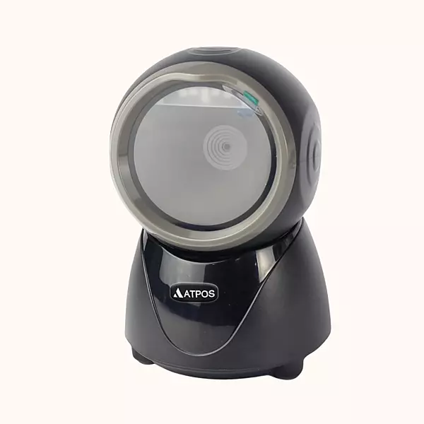 Atpos AT-9400D 2D 1D Barcode QR Scanner Hands-Free Auto Induction| USB Wired | Desktop Table Top Counter Billing for Retail Stores, Warehouse | Plug and Play