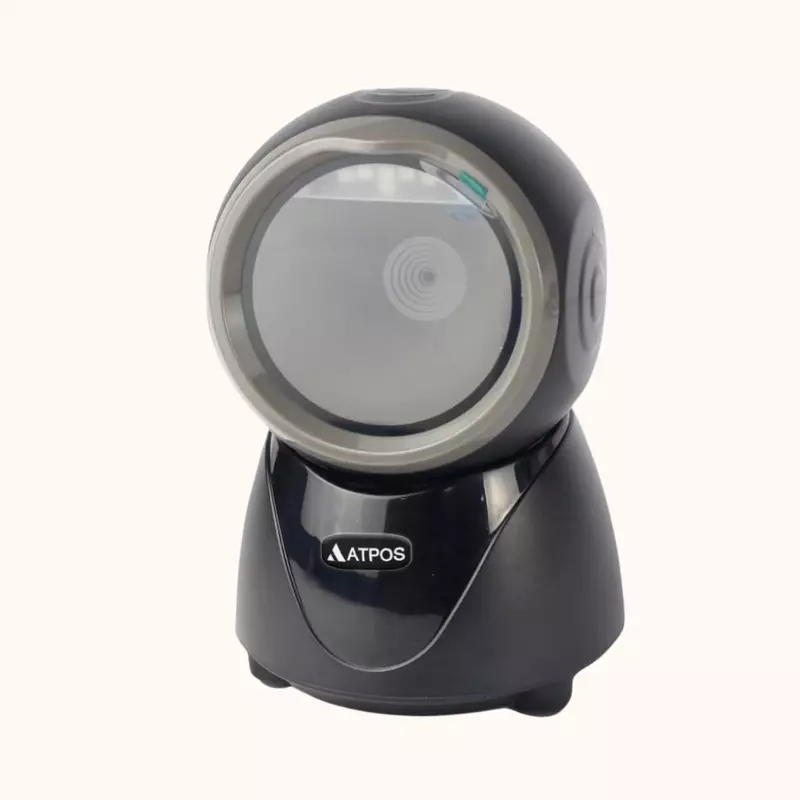 Atpos AT-9400D 2D 1D Barcode QR Scanner Hands-Free Auto Induction| USB Wired | Desktop Table Top Counter Billing for Retail Stores, Warehouse | Plug and Play