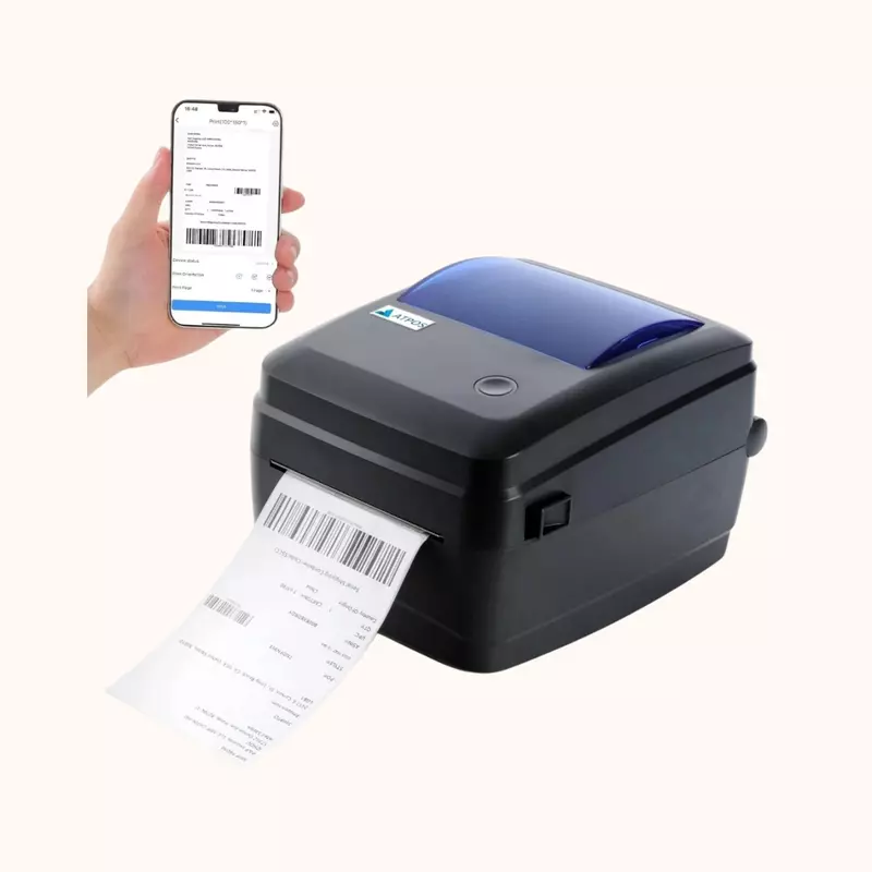 Atpos HQ450L 4 Inch (108mm) Thermal Barcode Shipping Label Sticker Printer | USB+Bluetooth Interface