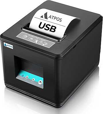 Atpos AT-301 80mm (3 Inch) Thermal Receipt Printer | USB/Bluetooth Interface