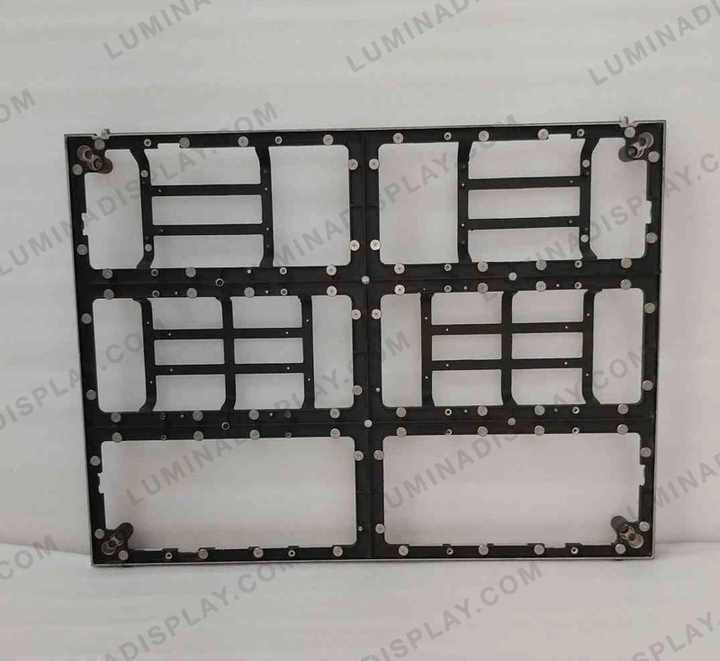 Aluminium diecast indoor LED cabinet 640 x 480 mm, jaali vented type, front service – Lumina