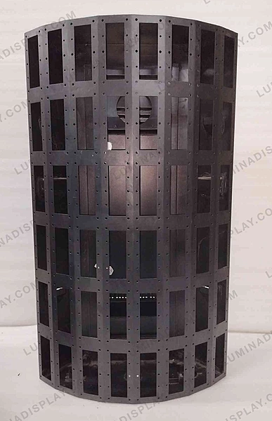Curved corner MS GI LED cabinet 640 x 960 mm, powder-coated, back service – Lumina Display Systems