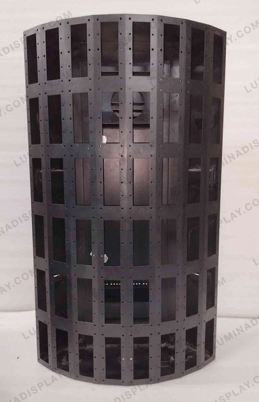 Curved corner MS GI LED cabinet 640 x 960 mm, powder-coated, back service – Lumina Display Systems
