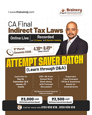 CA Final – Indirect Tax Laws | Attempt Saver Batch