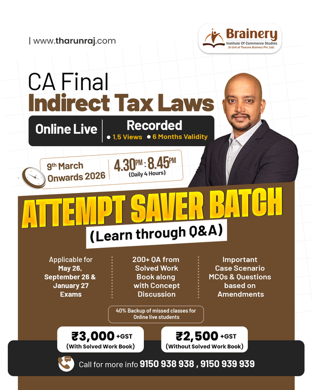 CA Final – Indirect Tax Laws | Attempt Saver Batch
