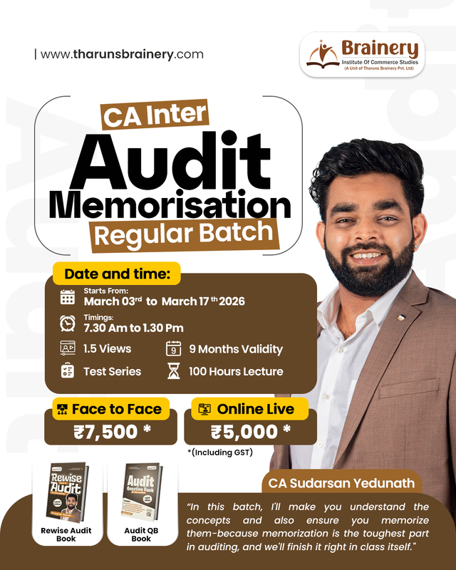 CA Inter – Audit Memorisation Regular Batch