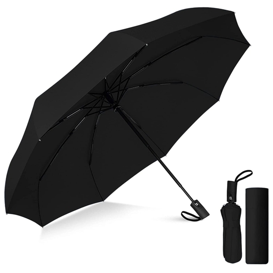 Auto Open Close Travel Umbrella Windproof Pack of 1 (Colour: Black) Auto Open Close Travel Umbrella Windproof Pack of 1 (Colour: Black)