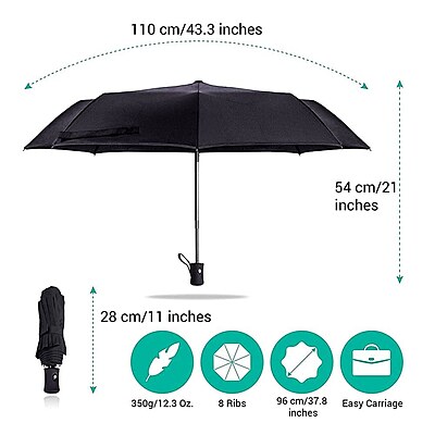 Auto Open Close Travel Umbrella Windproof Pack of 1 (Colour: Black) Auto Open Close Travel Umbrella Windproof Pack of 1 (Colour: Black)