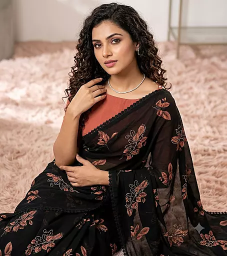 Avni Soft Weightless Chiffon Floral Print Saree