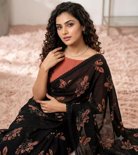 Avni Soft Weightless Chiffon Floral Print Saree