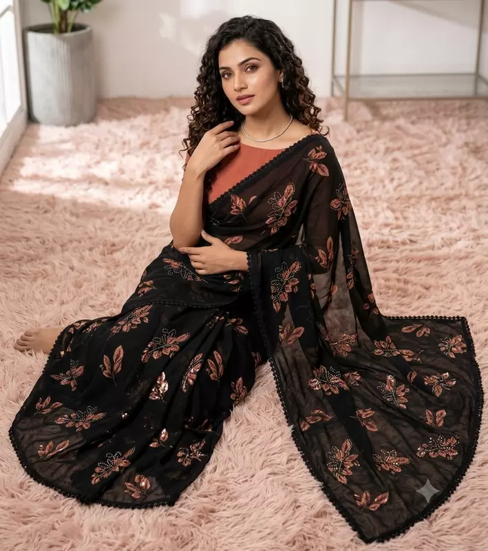 Avni Soft Weightless Chiffon Floral Print Saree