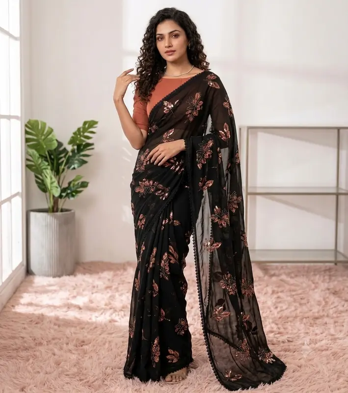 Avni Soft Weightless Chiffon Floral Print Saree