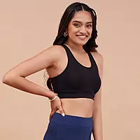 Nykd By Nykaa Cotton Stretch Slip On Sports Bra with Removable Cups NYK059