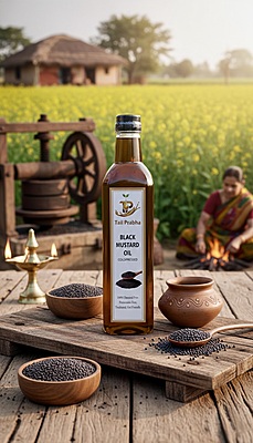 Mustard Oil (Black) (Cold & Wood Pressed)