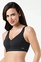 Amante Cotton Chic Support Solid Non Padded Non Wired Black Bra 93101