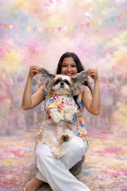 Twinning Mom & Furbaby Holi Kurta