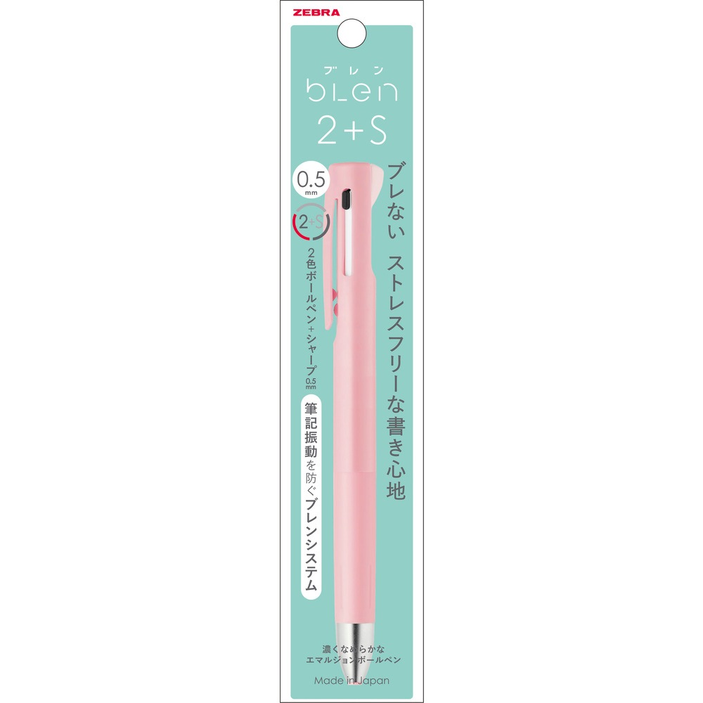Zebra Blen 2+S Pen 0.5 Pink