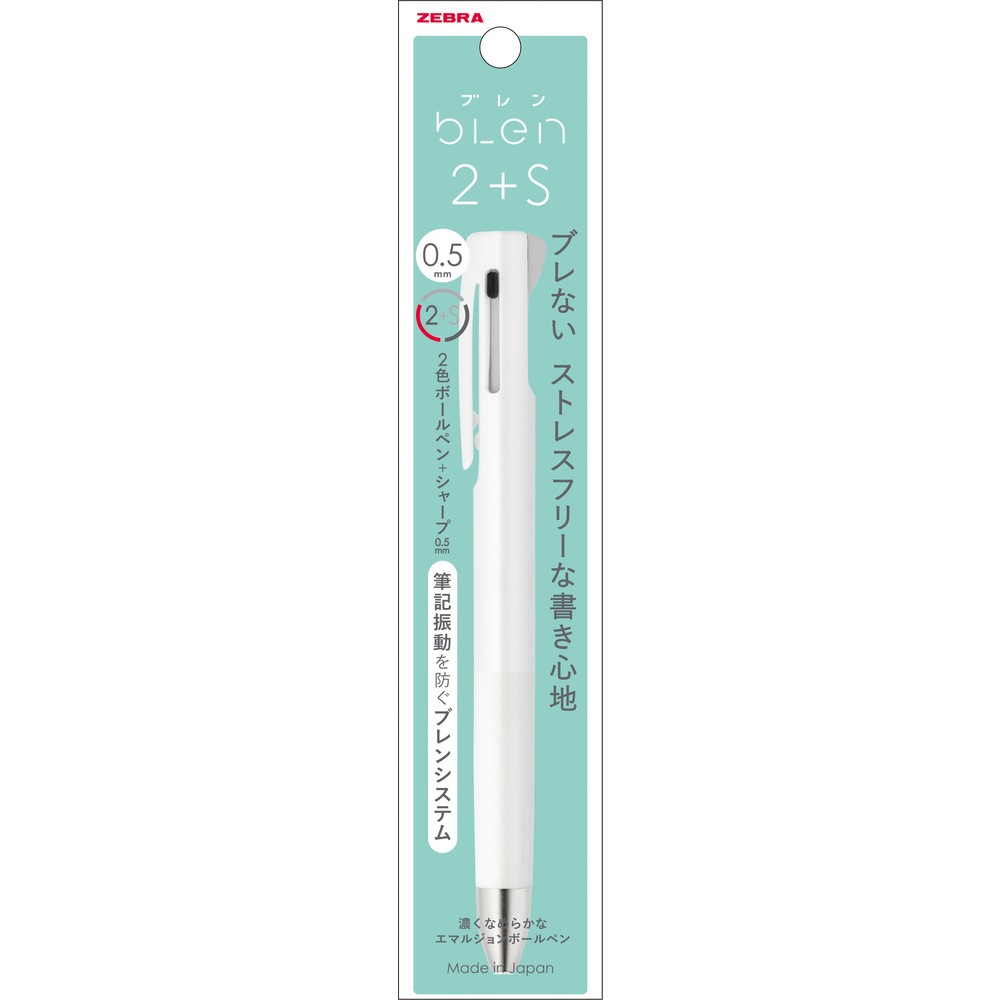 Zebra Blen 2+S Pen 0.5 White