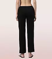 Enamor Essentials Womens E014-Mid Rise Slim Fit Basic Straight Leg Lounge Pants