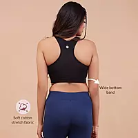 Nykd By Nykaa Cotton Stretch Slip On Sports Bra with Removable Cups NYK059