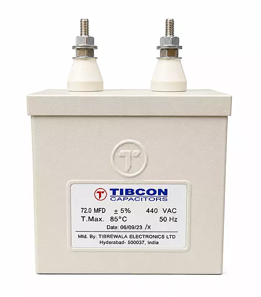 Tibcon 72 MFD Motor Capacitor | 440V | Metal Box | Dry