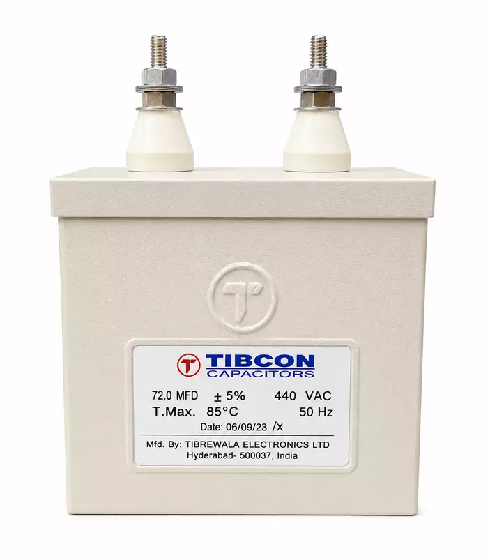 Tibcon 72 MFD Motor Capacitor | 440V | Metal Box | Dry
