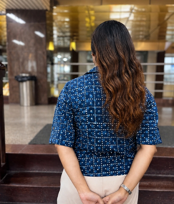 Indigo Dotted Shirt