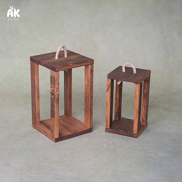 Wooden Lantern Set of 02