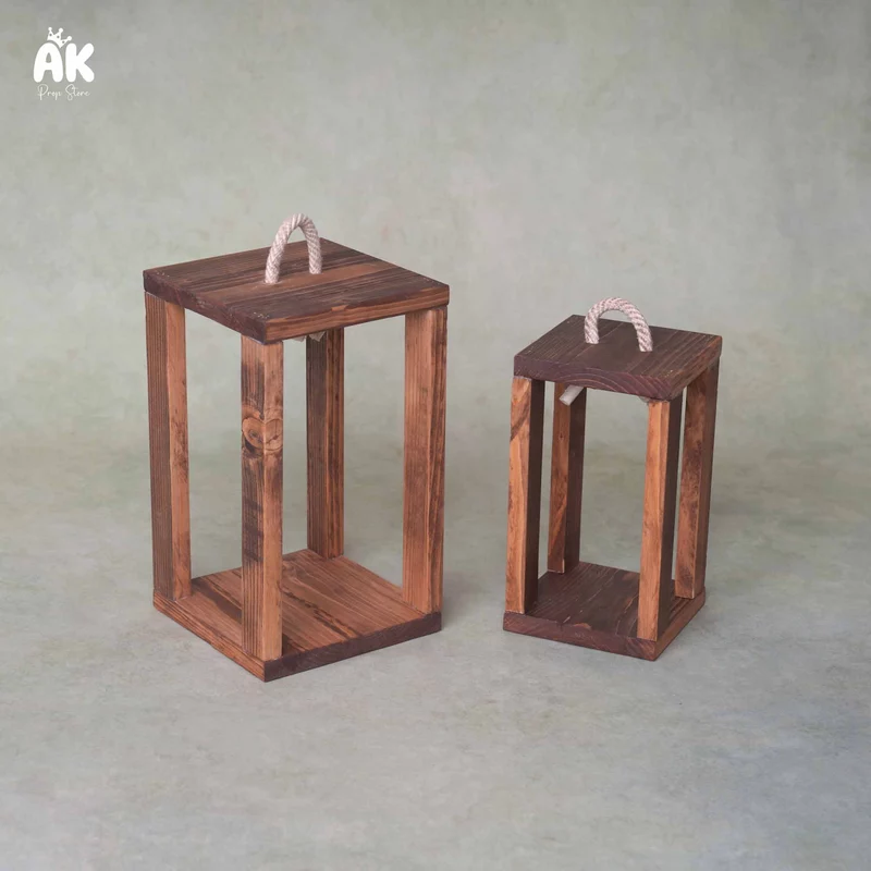 Wooden Lantern Set of 02