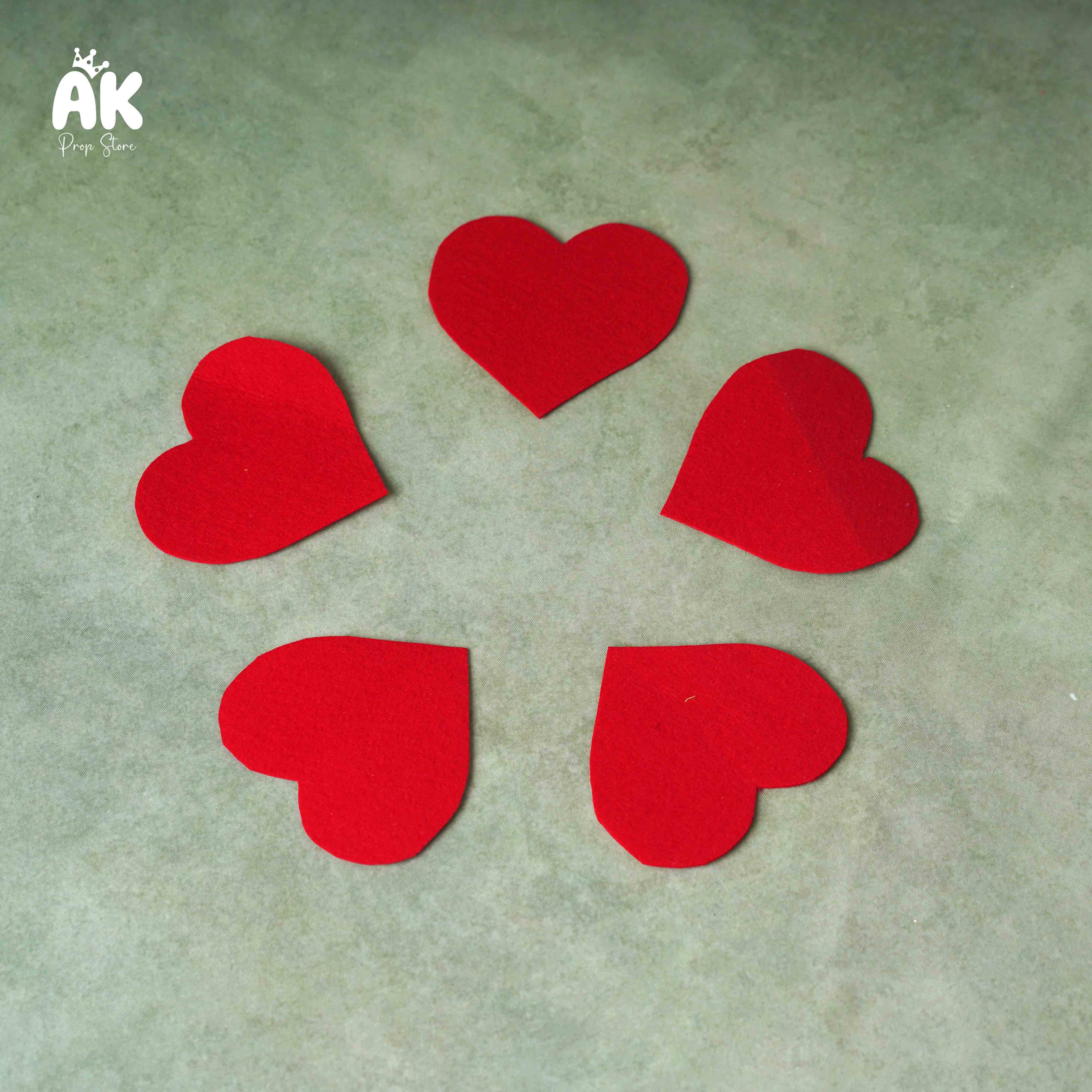 Felt Hearts - Set of 5