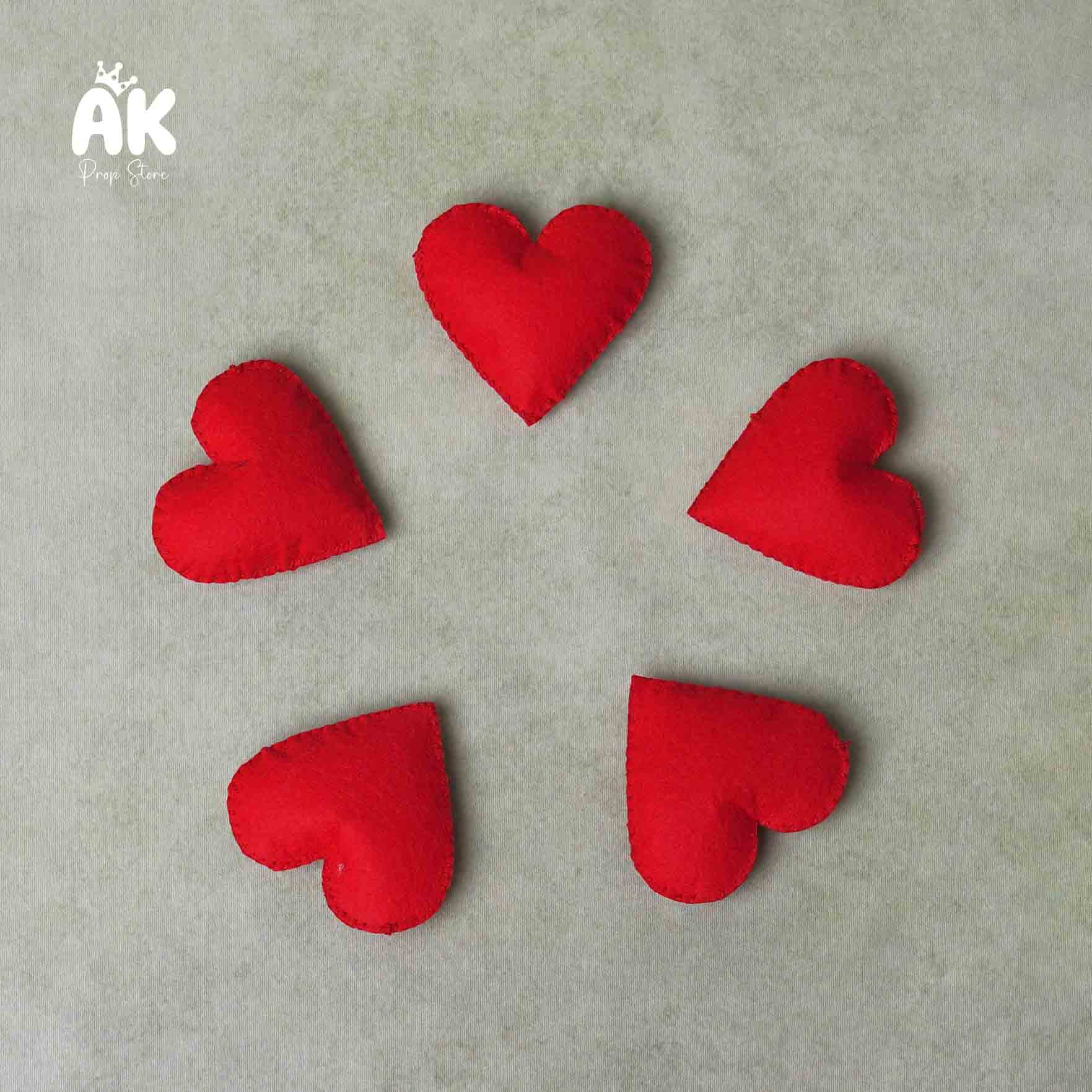 Felt Heart - Set of 5