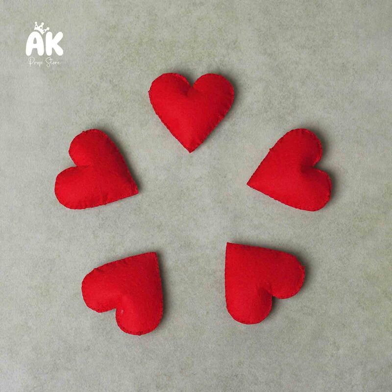 Felt Heart - Set of 5