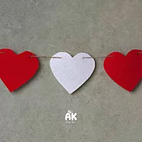 Felt Banner - Hearts