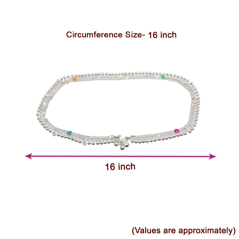 Silver Arunal Hip Chain for Kids - Handmade Style