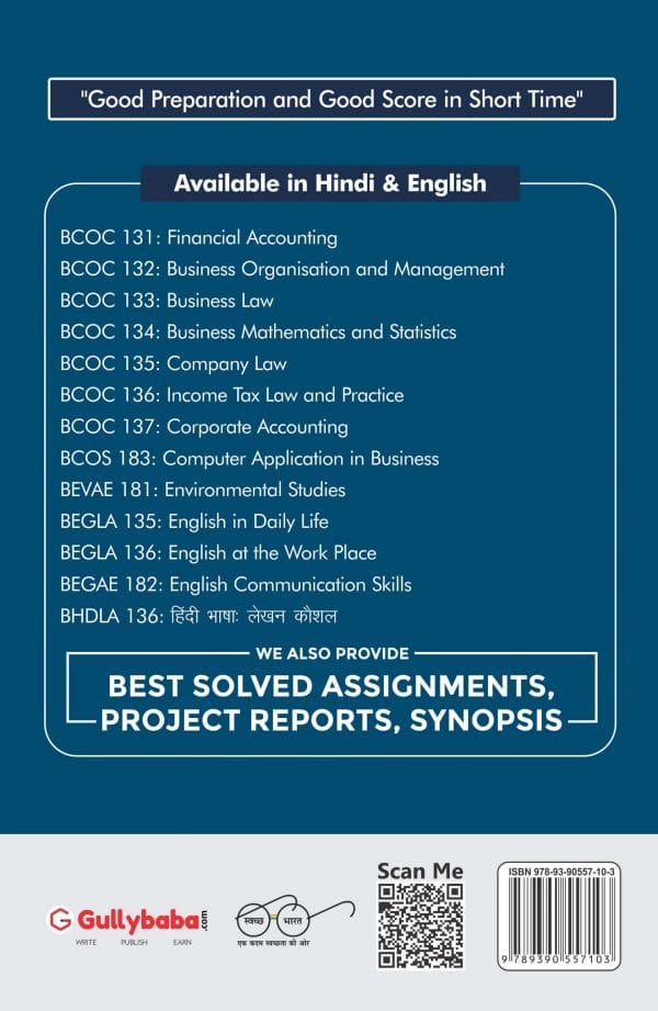 IGNOU BCOC-136 - Income Tax Law and Practice, Latest CBCS Help Book Edition IGNOU BCOC-136 - Income Tax Law and Practice, Latest CBCS Help Book Edition