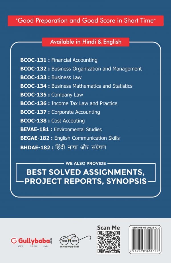 IGNOU BCOC-138 - Cost Accounting, Latest CBCS Help Book Edition IGNOU BCOC-138 - Cost Accounting, Latest CBCS Help Book Edition