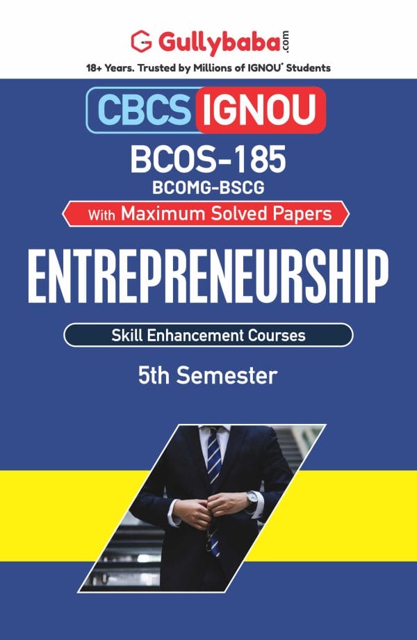 IGNOU BCOS-185 - Entrepreneurship, Latest Help Book Edition