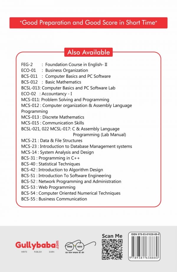 IGNOU BCSL-13 - Computer Basics and PC Software Lab, Latest Help Book Edition