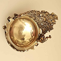 Brass Elephant Designer Urli Decorative Bowl - 12 inch Height | Majestic Brass Urli Decorative Bowl with Elephant Design for Royal Decor