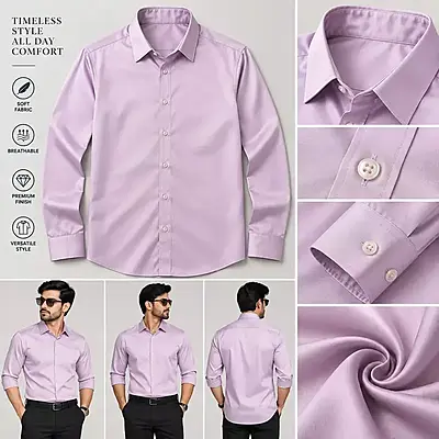 MM Men’s Lavender Solid Formal Shirt