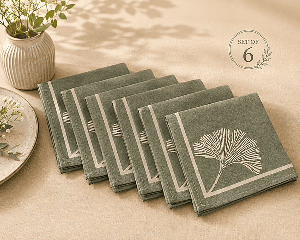 LEAF GREEN TABLE NAPKINS