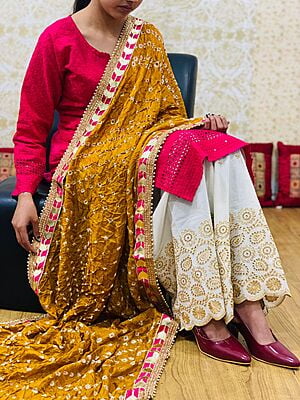 Bandhani Dupatta Set-Brown Bandhani Dupatta Set-Brown