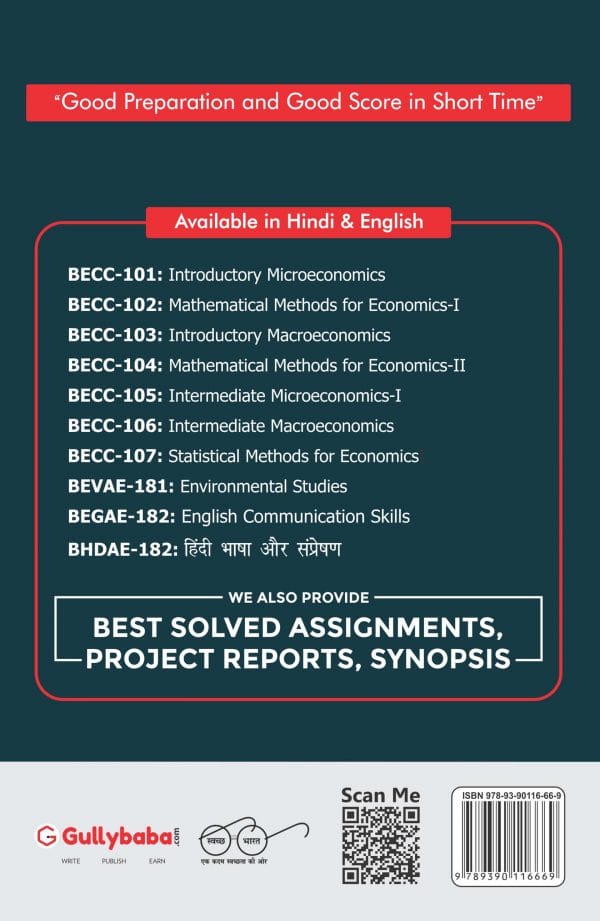 IGNOU BECC-103 - Introductory Macroeconomics, Latest CBCS Help Book Edition