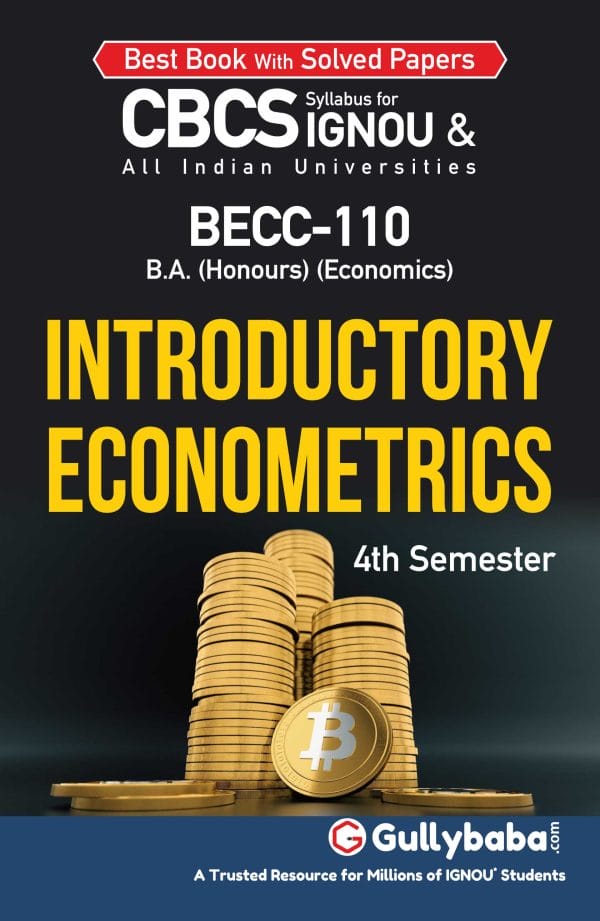 IGNOU BECC-110 - Introductory Econometrics, Latest CBCS Help Book Edition