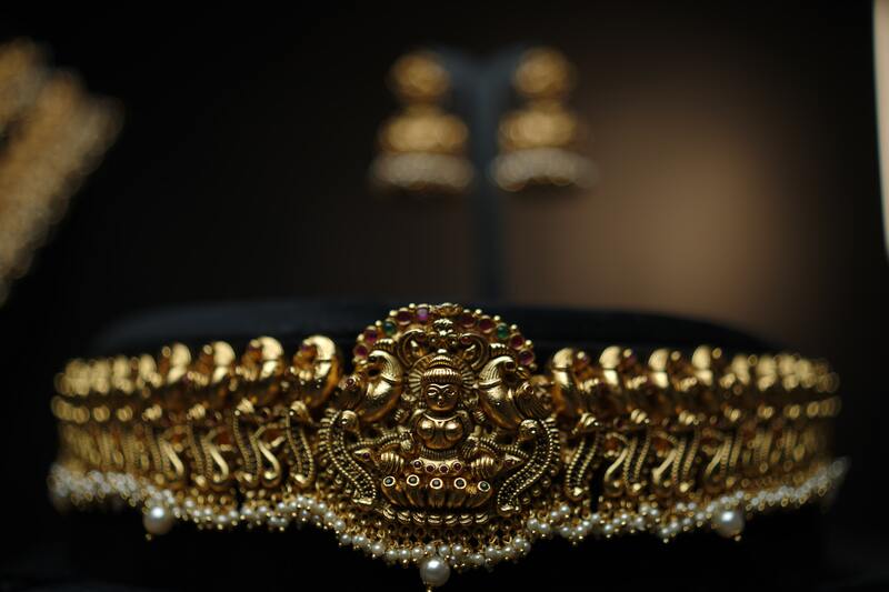 Lakshmi with white beads