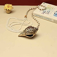 Brass Shankh - 4.5 inch Height | Authentic Brass Shankh for Ritualistic Purposes