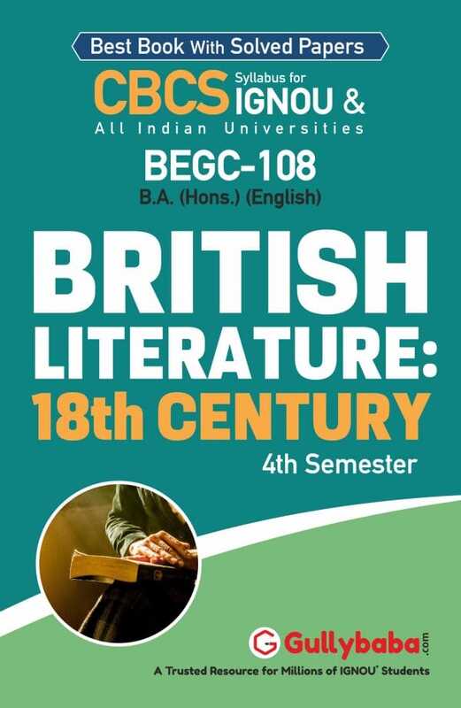 IGNOU BEGC-108 - British Literature: 18th Century, Latest CBCS Help Book Edition
