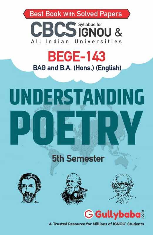 IGNOU BEGE-143 - Understanding Poetry, Latest CBCS Help Book Edition